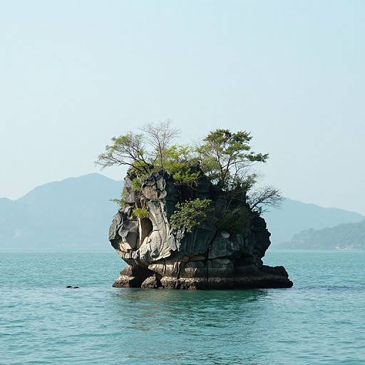 Tranquil Rocky Islet Landscape