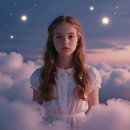 Dreamy Pastel Portrait of Teenage Girl