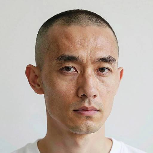 Surreal Buzz Cut AI Face Transformation