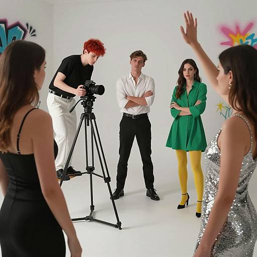 Dynamic Studio Scene with Diverse Individuals