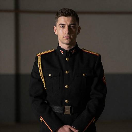 Young Man in Military Uniform Portrait