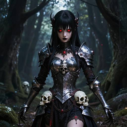 Gothic Anime Female Warrior Portrait