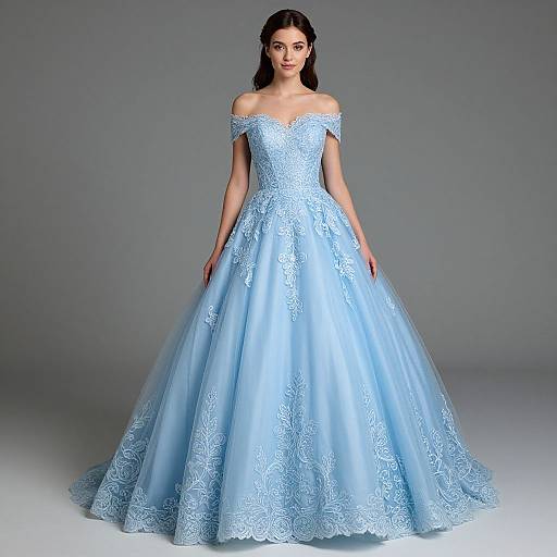 Elegant Romantic Blue Ball Gown