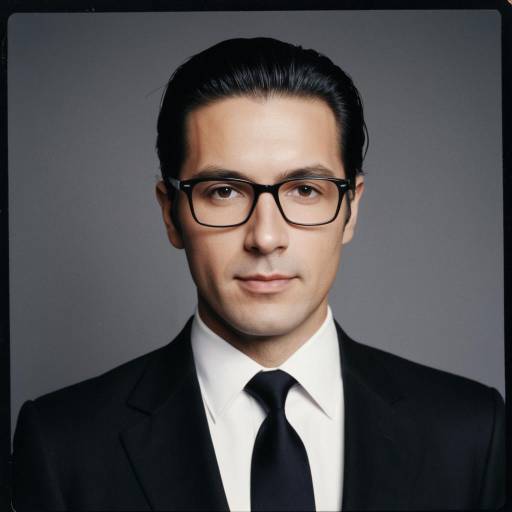 Sophisticated man in dark suit with glasses