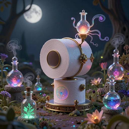 Moonlit Bioluminescent Alchemist Automaton Glade