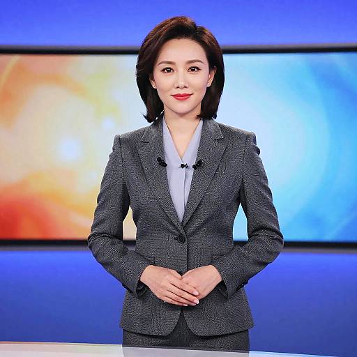 Confident Female News Anchor Portrait