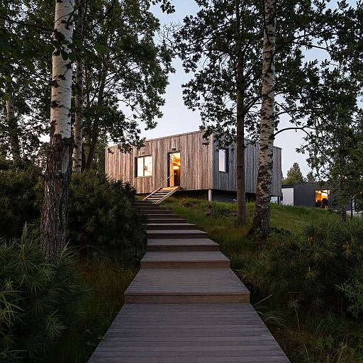 Modern Wooden House in Nordic Forest