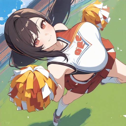 Dynamic Cheerleader Scene with Tifa Lockhart