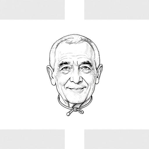 Minimalist Elderly Man Line Portrait