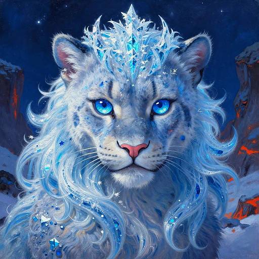 Frostfire Panther in Glacial Splendor