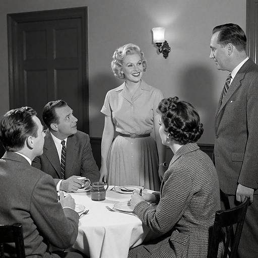 Vintage 1950s Black-and-White Dinner Party