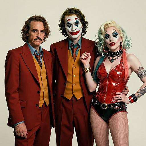 Photorealistic Joker and Harley Quinn with Companion