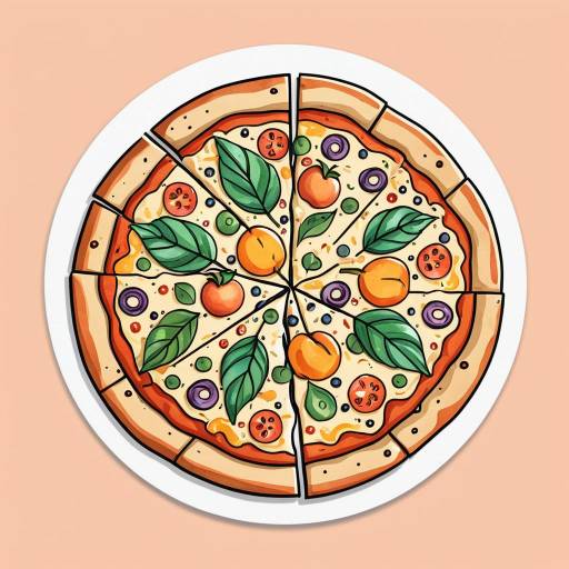 Vibrant Watercolor Pizza Sticker Design