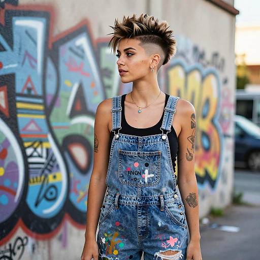 Faux Hawk Fade Female Graffiti Artist