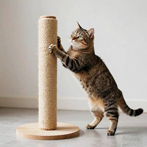 Realistic Cat Clawing Modern Scratcher