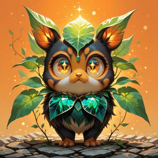 Enchanting Fey Creature in Vibrant Scene Enchanting Fey Creature in Vibrant Scene
