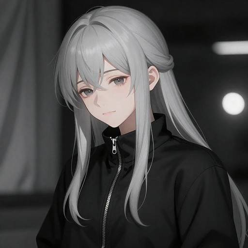 Silver-Haired Anime in Soft Lights