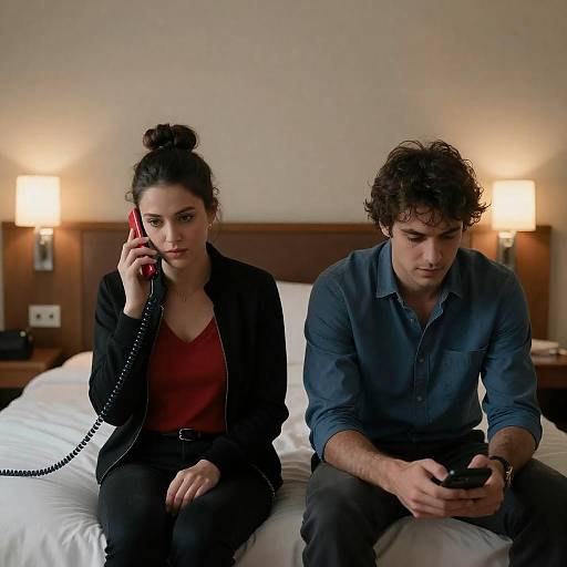 Intimate Moment in a Hotel Room