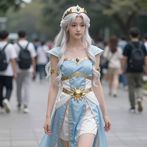 Young Woman in Princess Yue Costume Outdoors