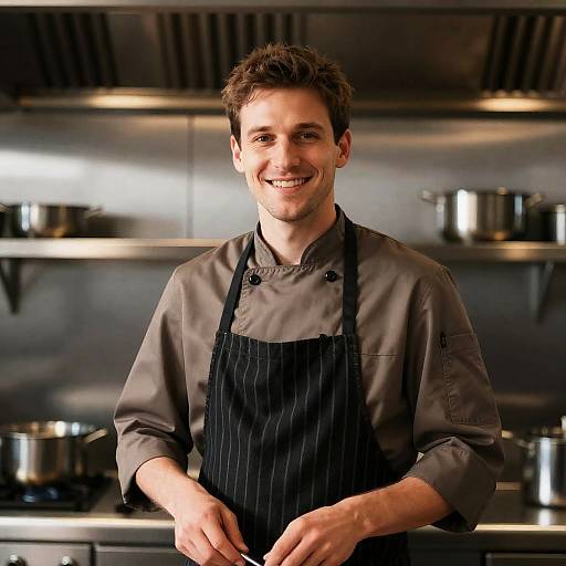 Smiling Male Chef in Modern Kitchen