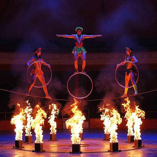 Fiery Circus Ring of Fire Performance