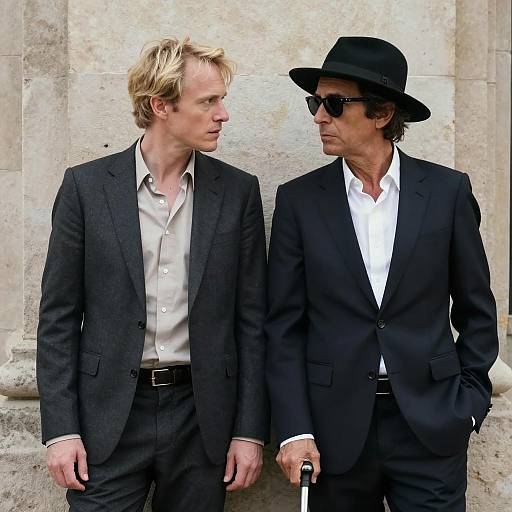 Intense Meeting Between Two Stylish Men