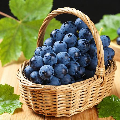 Rustic Basket of Sovereign Grapes