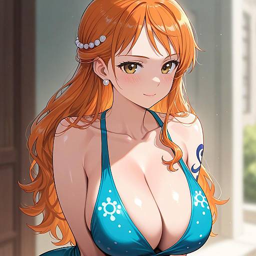 Nami from One Piece in Blue Dress