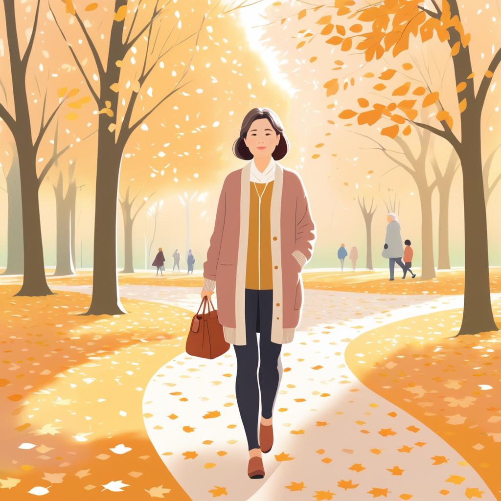 Cozy Autumn Stroll in Dreamy Park