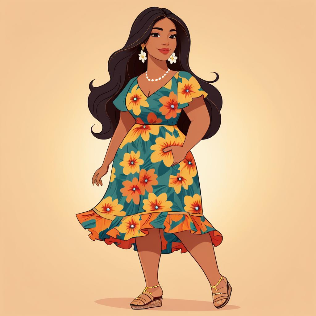 Vibrant Hispanic Woman in Floral Dress