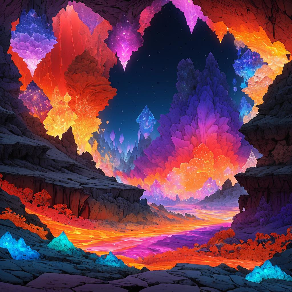 Luminous Magma Caverns in Twilight