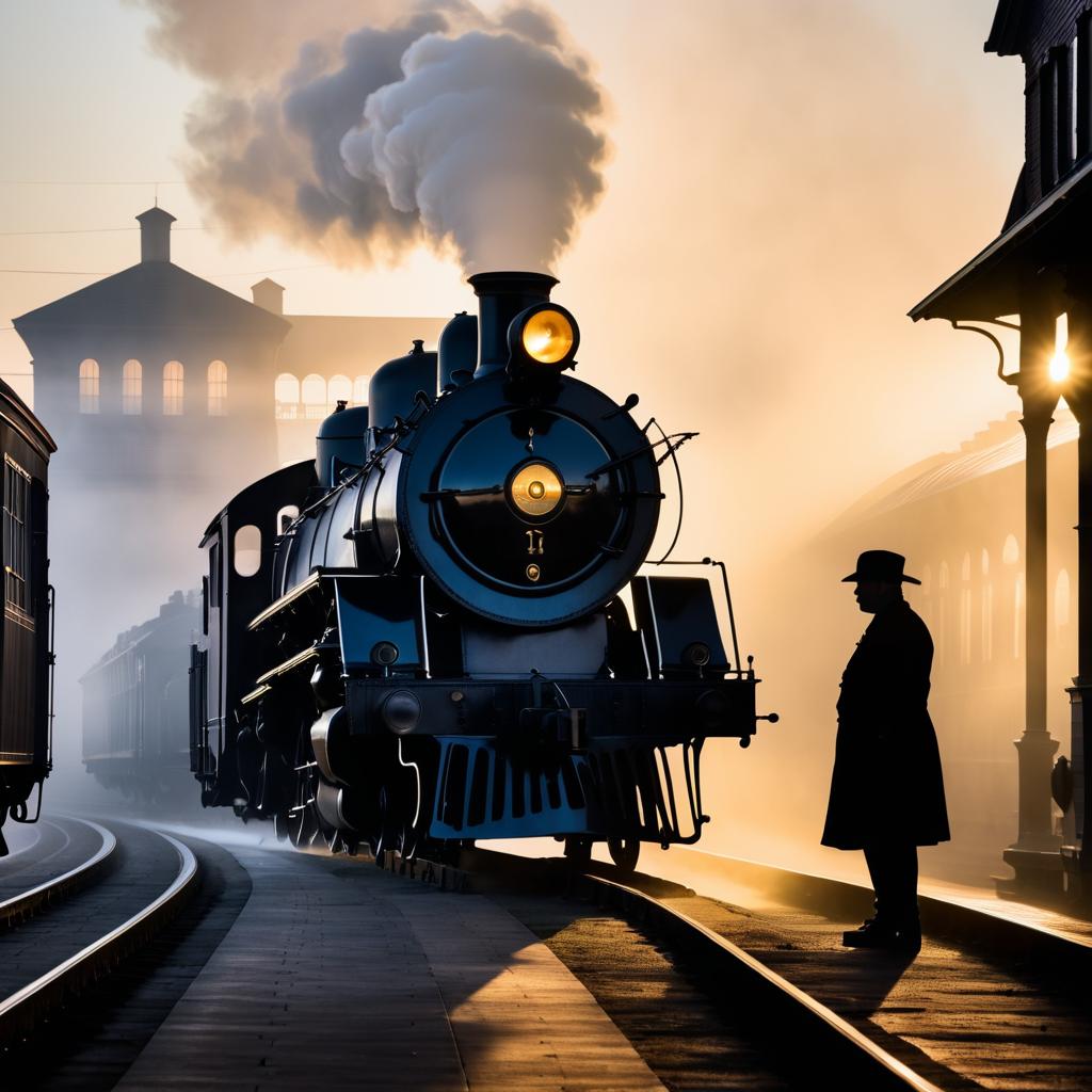 Misty Morning at an Old Train Station