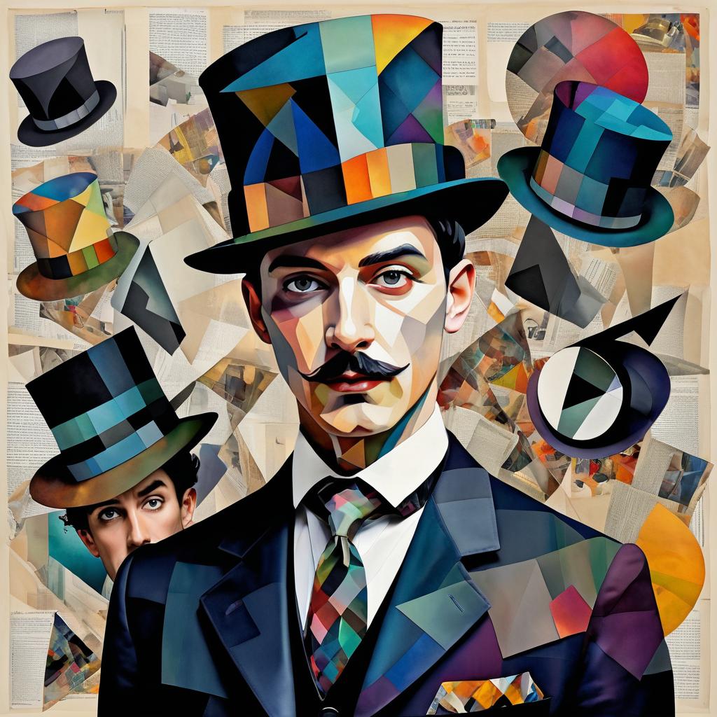 Dadaism-Inspired Portrait of a Dapper Man