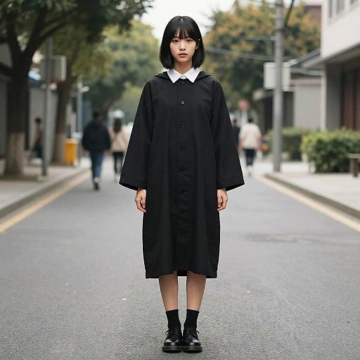 Photorealistic Outdoor Portrait with Black Hair