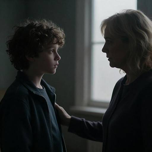 Dramatic Portrait of Two Intense Figures