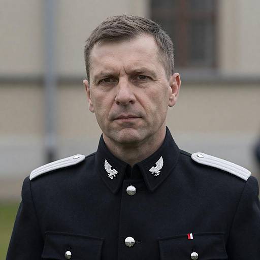 Middle-aged Man in German Military Uniform