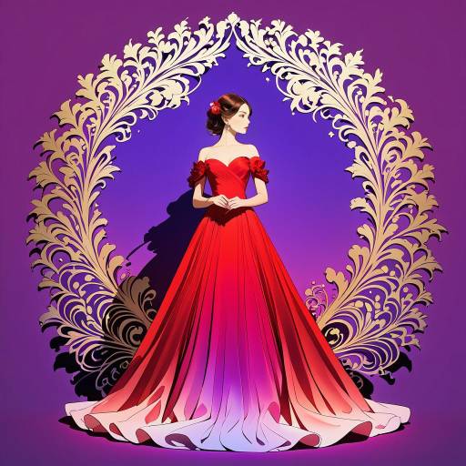 Elegant Solo Woman in Red Dress Elegant Solo Woman in Red Dress