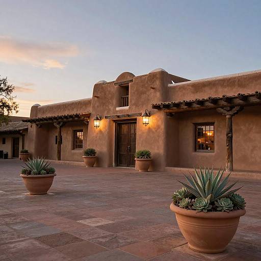 Charming Santa Fe Plaza at Dusk