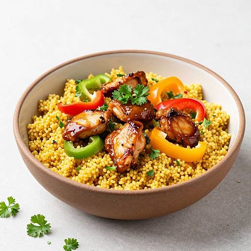 Colorful Bulgur Wheat Bowl with Chicken