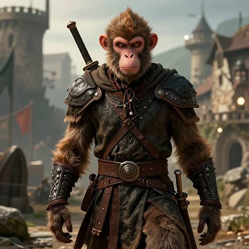Medieval Monkey Rogue Character