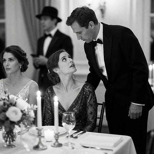 Elegant Formal Dinner Capture in B&W