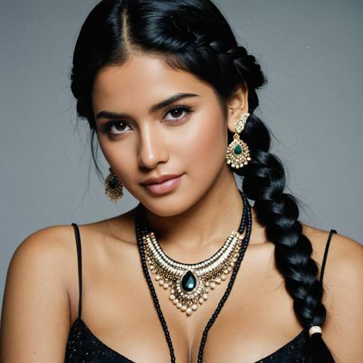 Indian Woman with French Braid and Traditional Jewelry