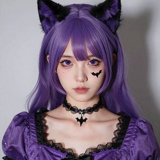 Purple Halloween Costume Close-Up