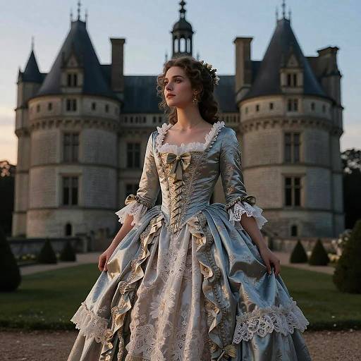 Elegant 18th-Century Ball Gown Portrait