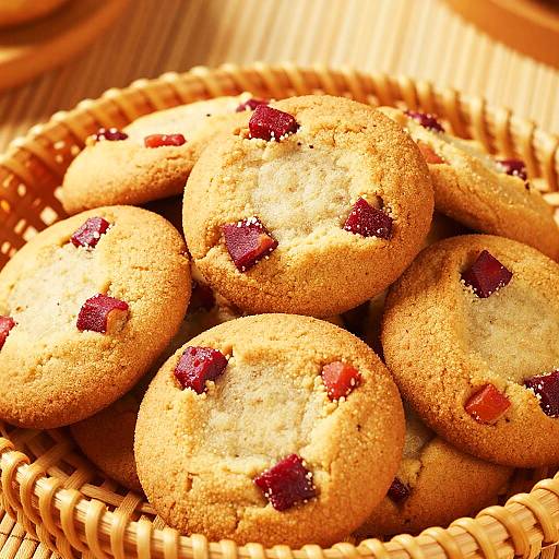 Close-Up of Rustic Cookie Basket