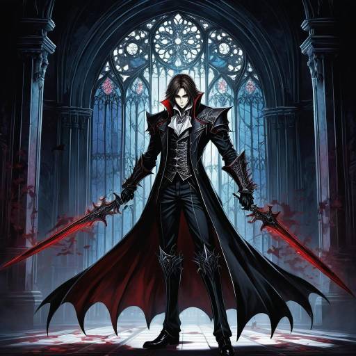 Eerie Moonlit Vampire Knight Illustration Eerie Moonlit Vampire Knight Illustration