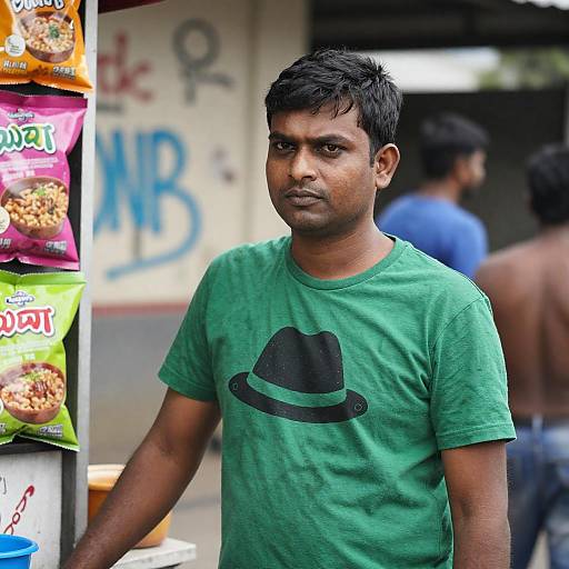Candid Moment at a Snack Stall