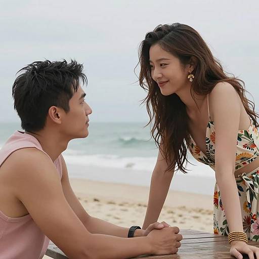 Couple at Beach Table