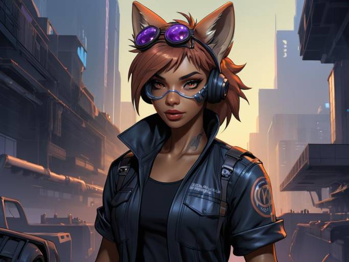 Futuristic Coyote Fursona Portrait