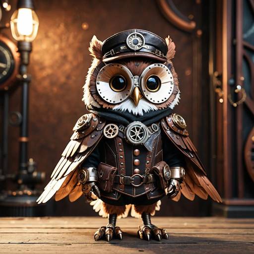 Steampunk Owl in Pilot Costume